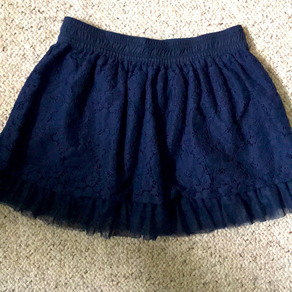 Navy blue lace skirt with tulle bottom